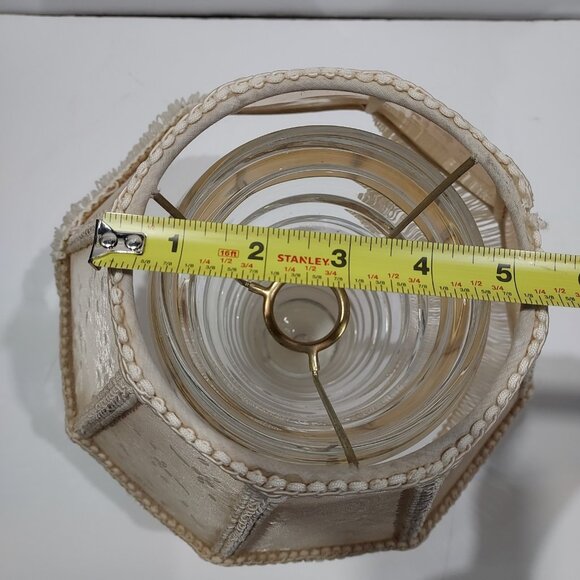 Cream Boudoir Lamp Shade with Tassel Bottom Frindge1960's 7 Inches Tall - Picture 12 of 16